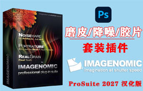 【S1372】磨皮降噪美颜胶片滤镜插件套装+PS动作 Imagenomic Professional Plugin Suite v2027 Win汉化中文版